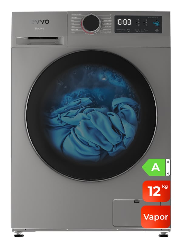 EVVO W212X24A vaskemaskine Front-læsning 12 kg 1400 rpm Rustfrit stål