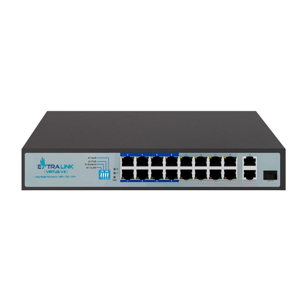 Extralink VIRTUS V3 Ohanterad L2 Fast Ethernet (10/100) Strömförsörjning via Ethernet (PoE) stöd 1U Svart