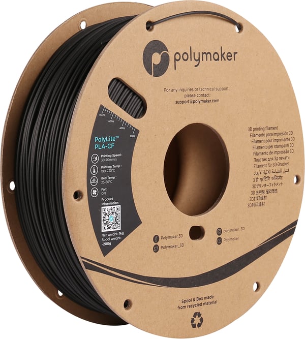 Miniatyrbillede 1 af 4: Polymaker PA10001 3D print materiale Polymælkesyre (PLA) Sort 1 kg