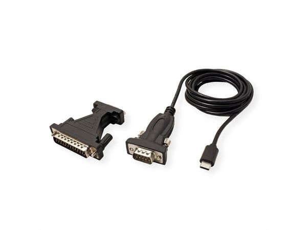 VALUE 12.99.1162 kaapelin sukupuolenvaihtaja USB C DB9 / DB25 Musta
