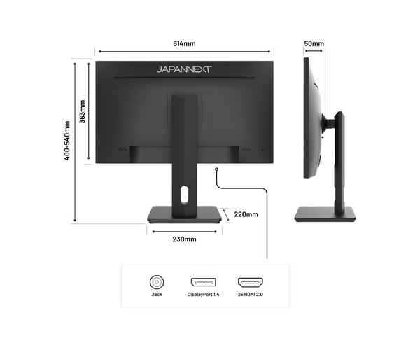 Miniatyrbild 5 av 8: JAPANNEXT JN-27IPS4FLWQHDR-HSP platta pc-skärmar 68,6 cm (27") 2560 x 1440 pixlar Wide Quad HD LCD Svart