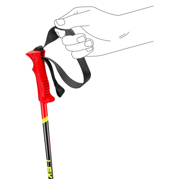 LEKI Racing KIDS skistav 105 cm Sort, Rød Aluminium