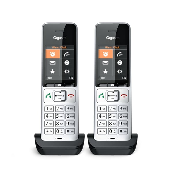 Gigaset COMFORT 500HX duo Analog/DECT-telefon Nummervisning Sort, Sølv