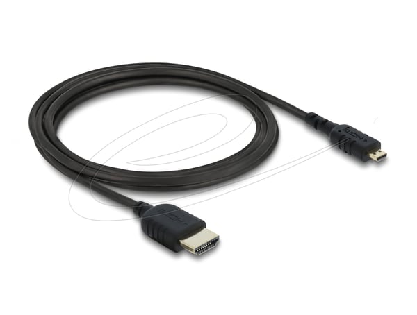Pikkukuva 1 / 2: DeLOCK 81691 HDMI-kaapeli 2 m HDMI-tyyppi A (vakio) HDMI-tyyppi D (mikro) Musta