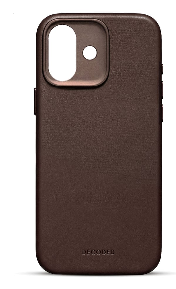 Decoded Læder Bagcover - beskyttende læderetui til iPhone 17 kompatibel med MagSafe (chokoladebrun)