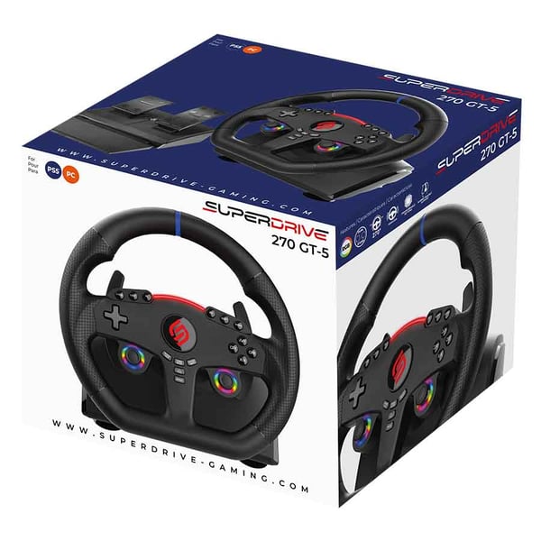 Miniatyrbillede 7 af 9: Subsonic Superdrive 270 GT-5 Sort USB Rat + Pedaler Nintendo Switch, Nintendo Switch 2, PC, PlayStation 4, PlayStation 5, Xbox One, Xbox Series S, Xbox Series X