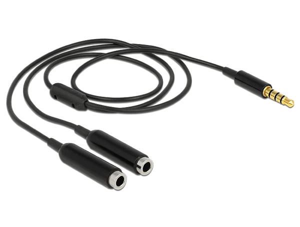 DeLOCK 65575 audiokaapeli 0,25 m 3.5mm 2 x 3.5mm Musta