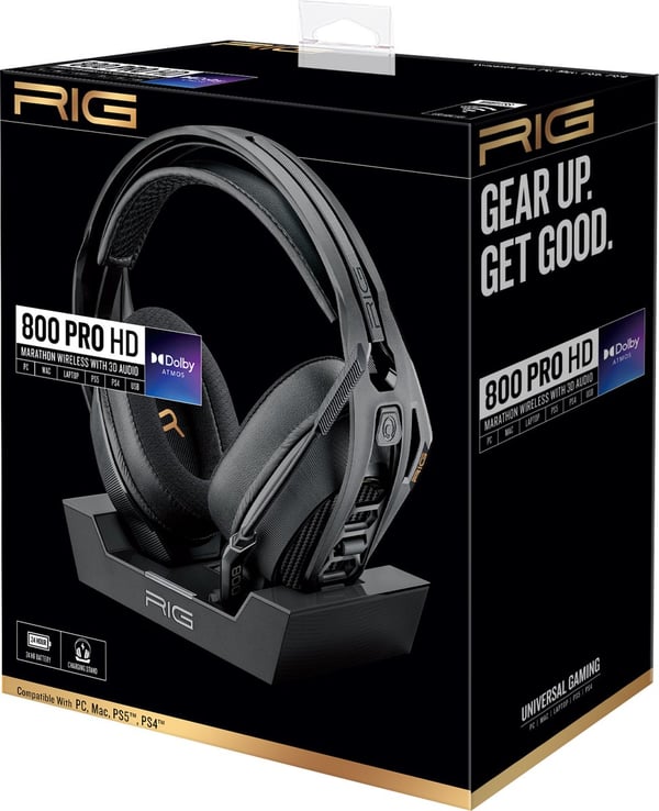 NACON RIG 800 PRO HD Headset Trådløs Spil Opladningsstativ Sort