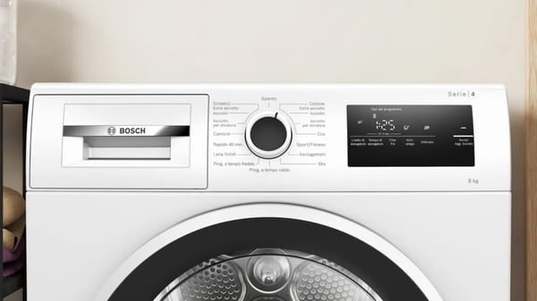 Bosch Serie 4 WTH85218II tørretumbler Fritstående Front-læsning 8 kg Sort, Hvid