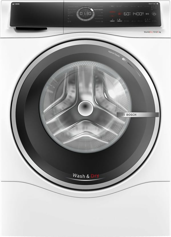 Bosch Serie 8 WNC254A0ES vaskemaskine - tørretumbler Fritstående Front-læsning Hvid
