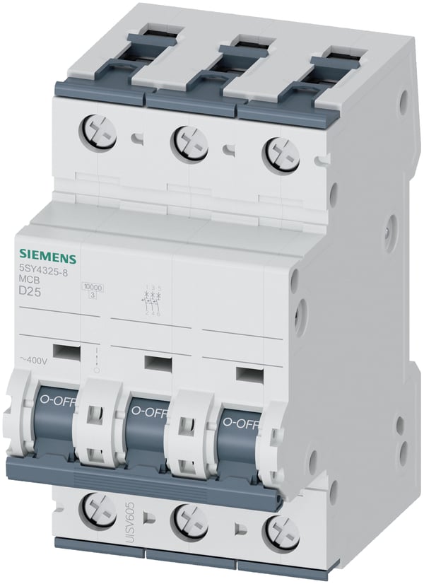 Siemens 5SY43258 5SY4325-8 Leitungsschutzschalter 25 A 230 V, 400 V strömbrytare 3