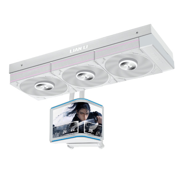 Pikkukuva 2 / 4: Lian Li HydroShift II OLED Curved 360P28 Suoritin All-in-one-nesteenjäähdytin 12 cm Valkoinen 1 kpl