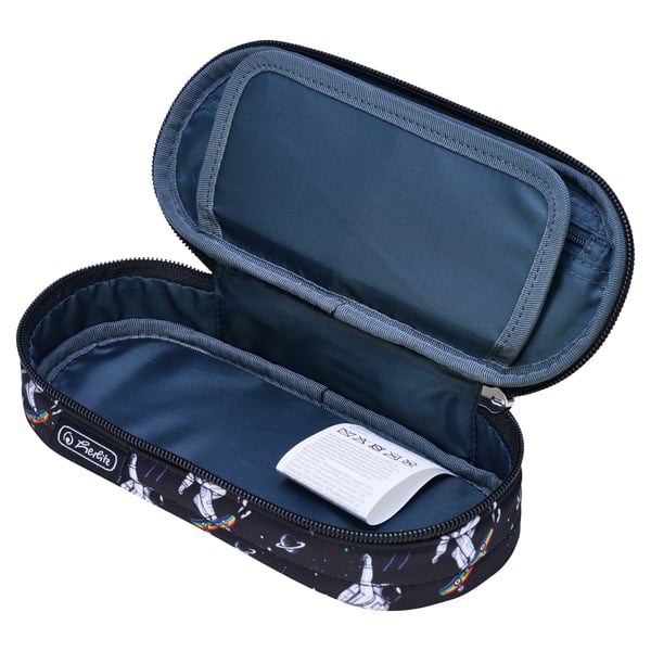 Herlitz Etui Space Skater Blødt penalhus Polyester Mørkeblå, Hvid
