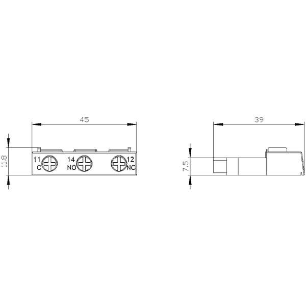 Miniatyrbild 3 av 4: Siemens 3RV2901-1D Hilfsschalter 1 St.