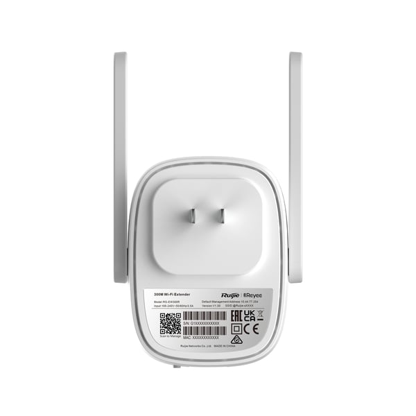 Ruijie Networks RG-EW300R mesh Wi-Fi-system Enkelt band (2,4 GHz) Wi-Fi 4 (802.11n) Hvid 1 Ekstern