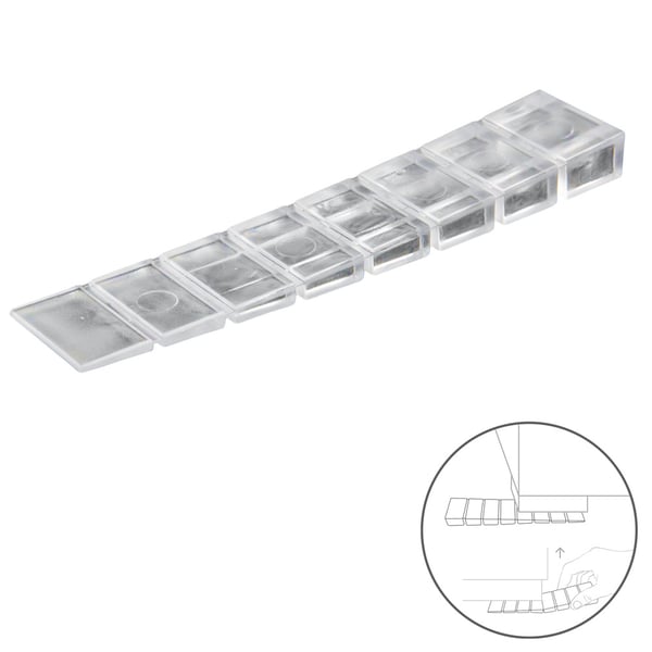 Wolfpack Cuñas Calza Muebles Ajustable / Recortable Transparente (Blister 9 Piezas)