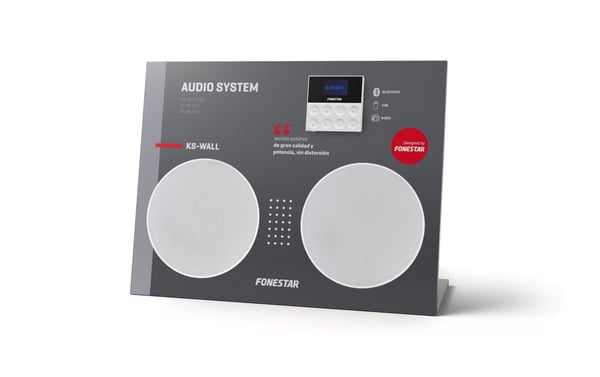 Fonestar KS-WALL stereoanlæg Home audio mini system 30 W Sort, Grå, Hvid
