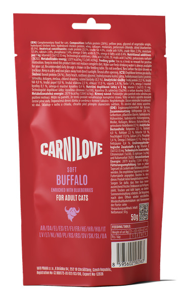 Pikkukuva 5 / 9: CARNILOVE SOFT Kissa Välipala Buffalo 50 g