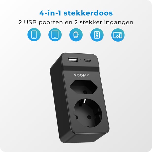 Voomy Split X2-c reseadaptrar Typ E / F-hybrid Typ F Svart