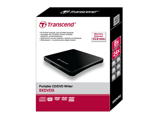 Miniatyrbild 2 av 2: Transcend TS8XDVDS-K optiska enheter DVD±R/RW Svart