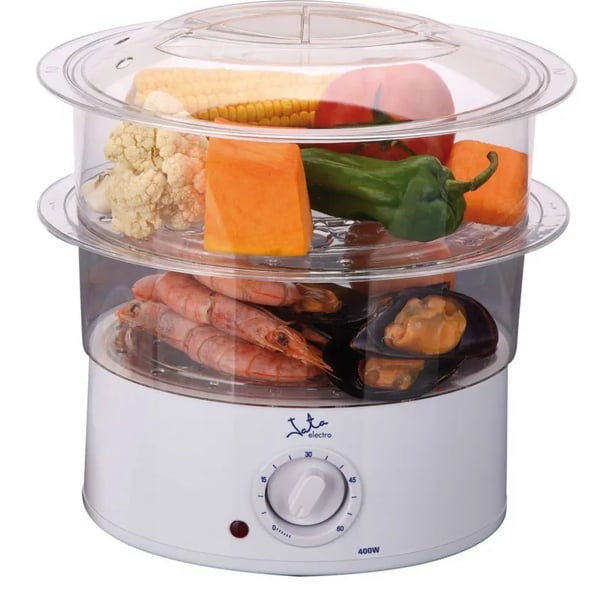 Miniatyrbillede 1 af 4: JATA CV200 dampkoger 2 kurv(e) Fritstående 400 W Transparent, Hvid