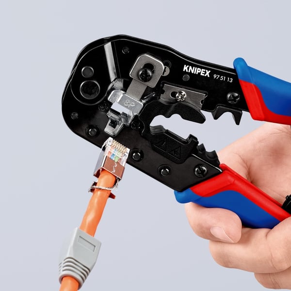 Miniatyrbillede 5 af 17: Knipex 97 51 13 kabelklipper Krympeværktøj Sort, Blå, Rød