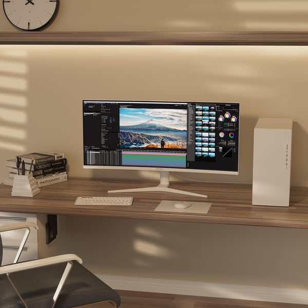 Miniatyrbillede 7 af 8: JAPANNEXT JN-IPS340UWQHD60C-C65W-HS-W computerskærm 86,4 cm (34") 3440 x 1440 pixel UltraWide Quad HD LCD Sort