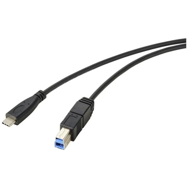 Renkforce RF-5720408 USB-kabel USB 3.2 Gen 1 (3.1 Gen 1) 1,8 m USB C USB B 5 Gbit/sek. Sort