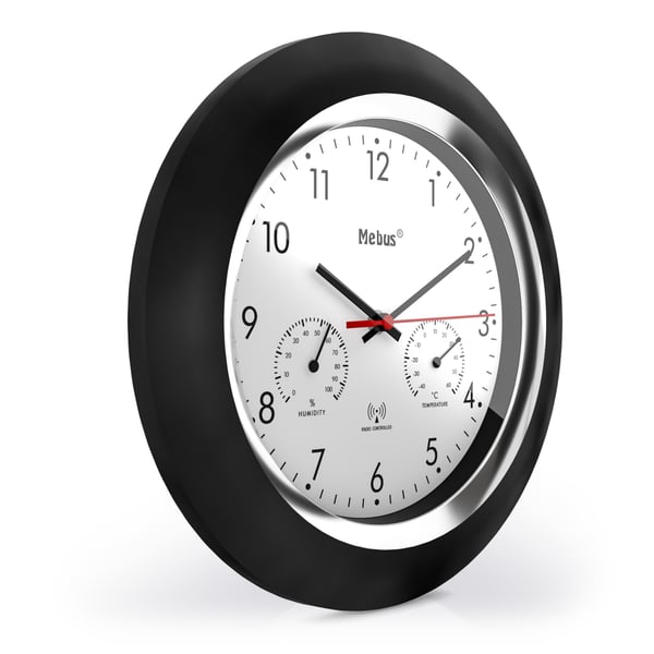 Mebus 19453 vägg- och bordsklocka Digital klocka Rund Svart, Vit