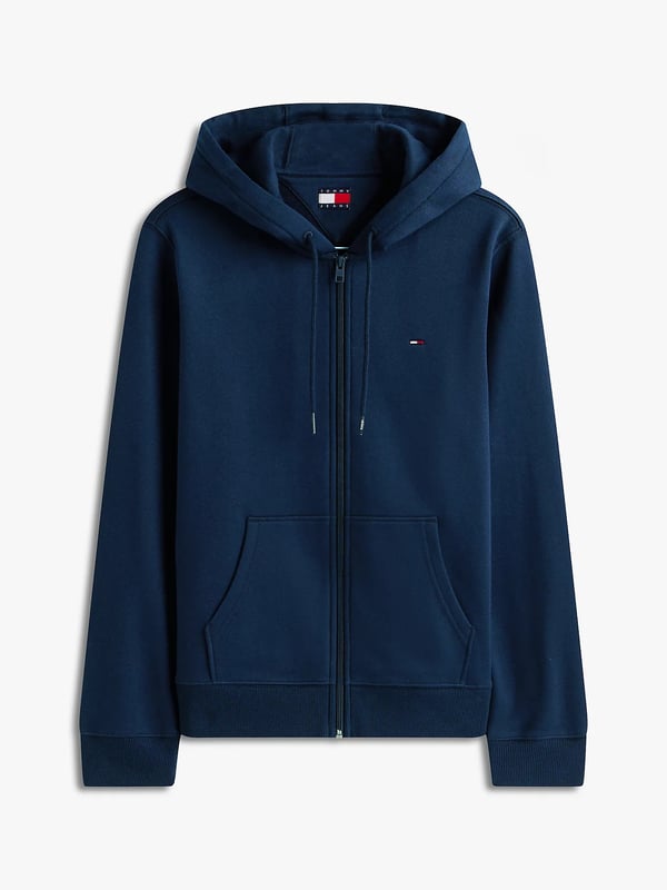 Tommy Hilfiger Flag Embroidery Fleece Zip-Thru Hoody