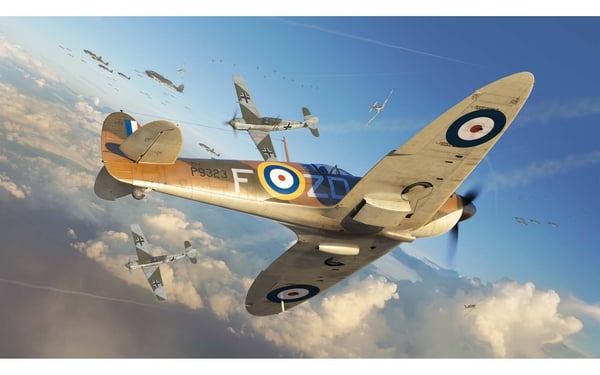 Airfix Supermarine Spitfire Mk.1 a Pienoismallikiinteäsiipinen ilma-alus Kokoamispakkaus 1:48