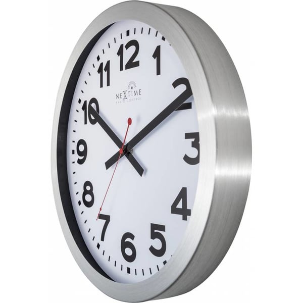 NeXtime 3999ARRC Væg- og bordur Kvartsur Cirkel Aluminium, Sort, Rød, Hvid