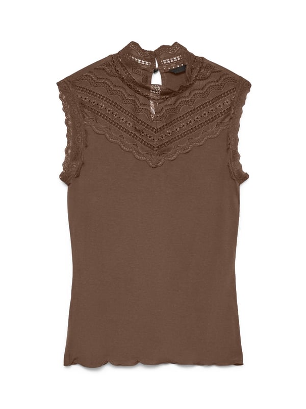 Vero Moda 5715945710475 skjorte & top Top (tøj) V-hals Ærmeløs Modal, Nylon, Uld, Elastin