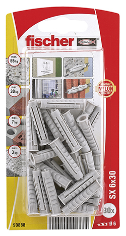 Fischer 090888 dyvel 30 stk Plast Rund Fischer 090888 dyvel 30 stk Plast Rund