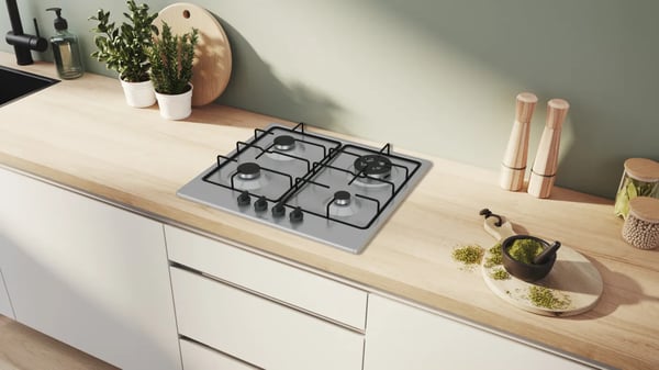Pikkukuva 4 / 5: Bosch Serie 4 PGH6B5K80 keittolevy Ruostumaton teräs Kiinteä 60 cm Kaasuliesi 4 alue(tta)