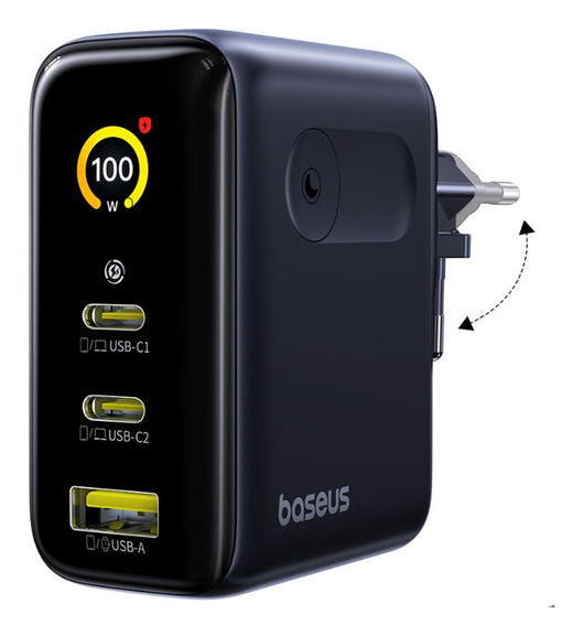 Pikkukuva 2 / 4: Baseus E0121B00 mobiililaitteen laturi Tabletti, Kannettava tietokone, Älypuhelin, Kuulokkeet, Älykello Sininen, Musta AC Pikalataus Sisätila