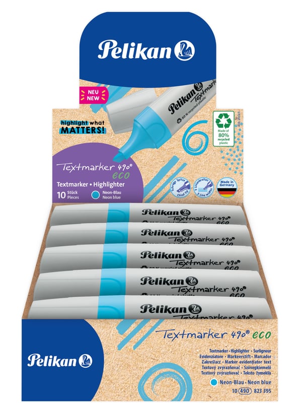 Miniatyrbillede 1 af 4: Pelikan Textmarker 490 eco speedmarker 10 stk Mejselspids