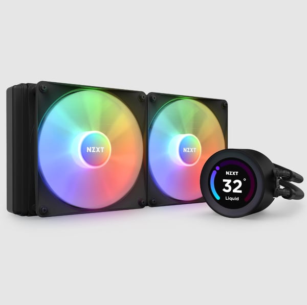 NZXT Kraken Elite 280 RGB Processor Allt-i-ett vätskekylare 14 cm Svart 1 styck