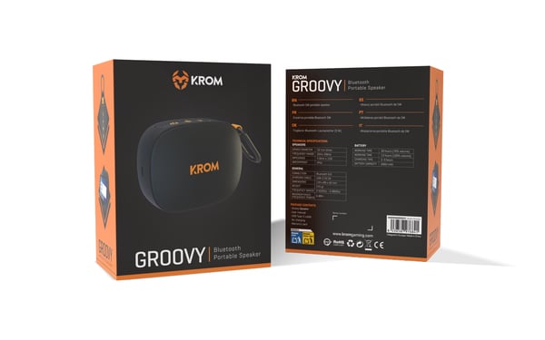Krom NXKROMGROOVY Bærbare højttalere og festhøjttalere Bærbar mono højttaler Sort, Orange 5 W