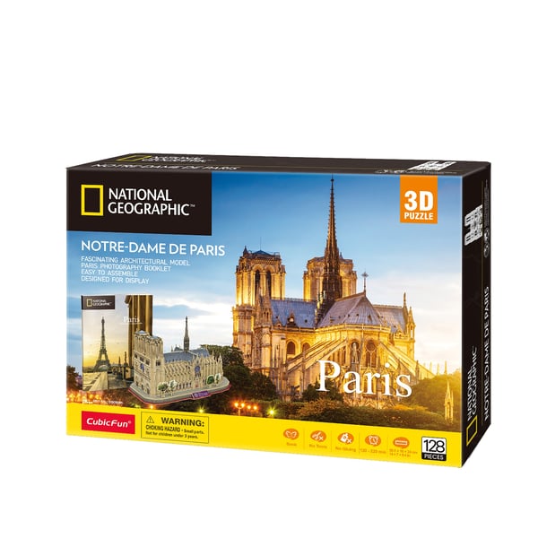 Miniatyrbillede 3 af 5: CubicFun Notre Dame de Paris 3D puslespil 1 stk Bygninger