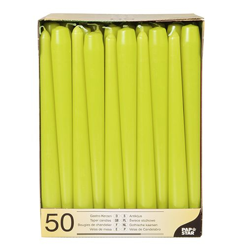 Miniatyrbillede 1 af 2: Papstar 81113 vokslys Rund Grøn, Lime 50 stk