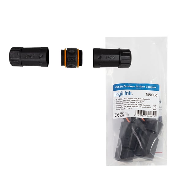 LogiLink NP0086 kabelsamler RJ45 Sort