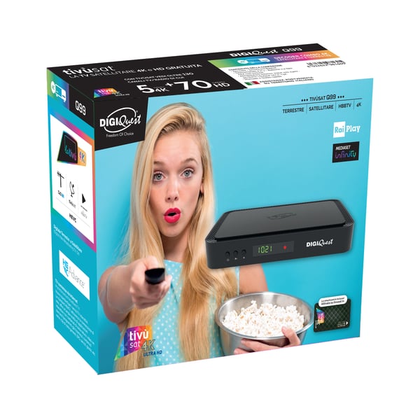 Miniatyrbild 3 av 3: Digiquest RICD1251 TV-set toppboxar Satellit 4K Ultra HD Svart