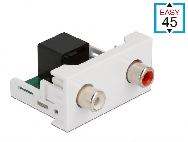 Miniatyrbild 1 av 2: DeLOCK 81341 kabelkontakter 2 x RCA Svart, Vit