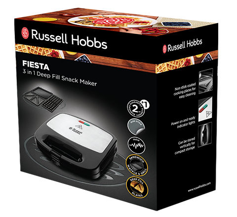 Pikkukuva 4 / 4: Russell Hobbs Fiesta voileipägrilli 750 W Musta, Ruostumaton teräs
