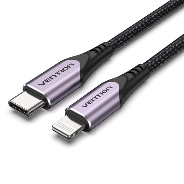 Vention TACVF matkapuhelimen kaapeli Musta, Purppura 1 m USB C Lightning