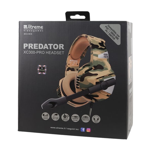 Miniatyrbillede 5 af 9: Xtreme Predator XC300-Pro Headset Ledningsført Spil Camouflage