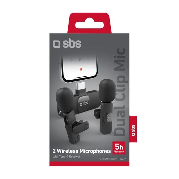 SBS TEKIT2MICTYCBTK mikrofoni Musta Paikoilleen napsautettava mikrofoni