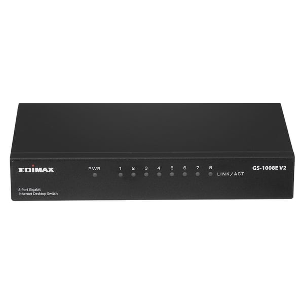 Miniatyrbillede 1 af 5: Edimax GS-1008E V2 netværksswitch Ikke administreret Gigabit Ethernet (10/100/1000) Sort
