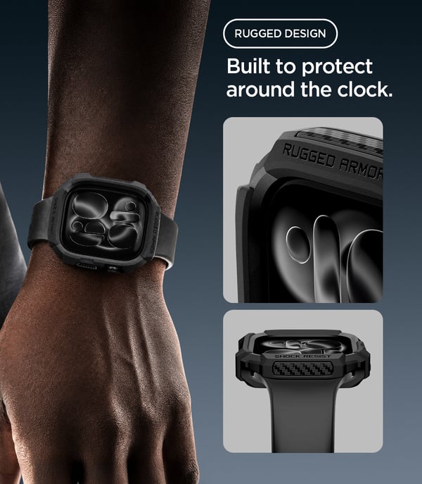 Spigen Rugged Armor Boks Sort Termoplastisk polyurethan (TPU)